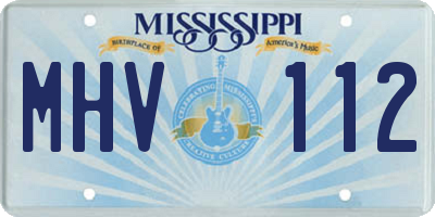 MS license plate MHV112