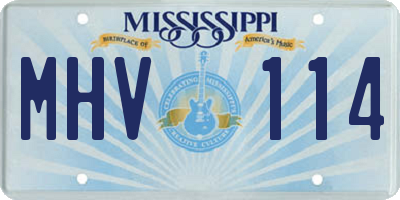 MS license plate MHV114