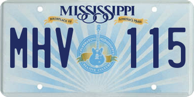 MS license plate MHV115