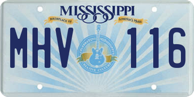 MS license plate MHV116