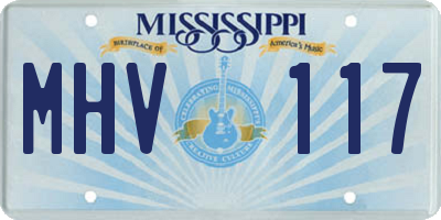 MS license plate MHV117