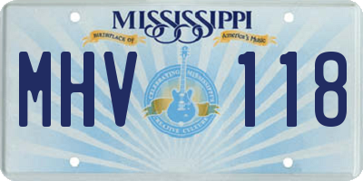 MS license plate MHV118