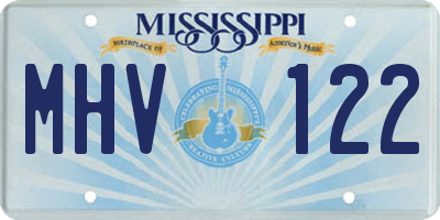 MS license plate MHV122