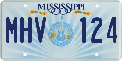 MS license plate MHV124