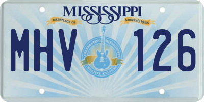 MS license plate MHV126