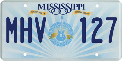 MS license plate MHV127