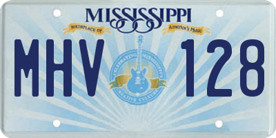 MS license plate MHV128