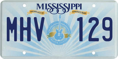 MS license plate MHV129