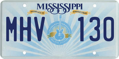 MS license plate MHV130