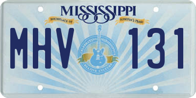 MS license plate MHV131