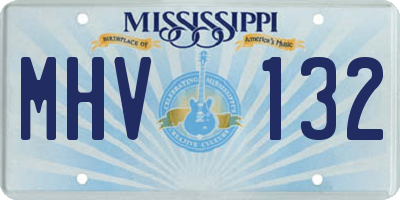 MS license plate MHV132