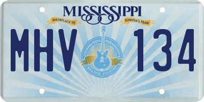 MS license plate MHV134