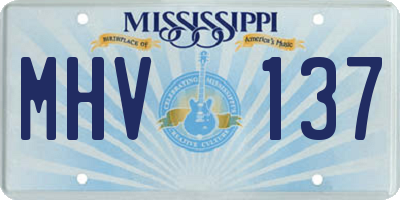 MS license plate MHV137