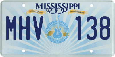 MS license plate MHV138