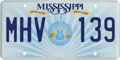 MS license plate MHV139