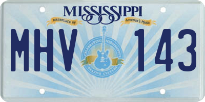 MS license plate MHV143