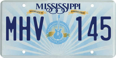 MS license plate MHV145