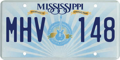 MS license plate MHV148