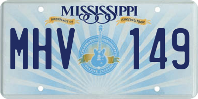 MS license plate MHV149