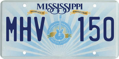 MS license plate MHV150