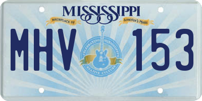 MS license plate MHV153