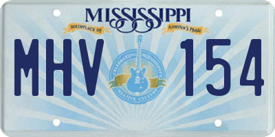 MS license plate MHV154