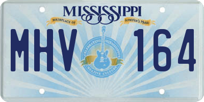 MS license plate MHV164