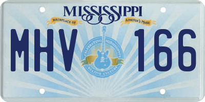 MS license plate MHV166