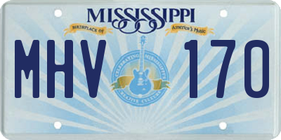 MS license plate MHV170