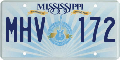 MS license plate MHV172