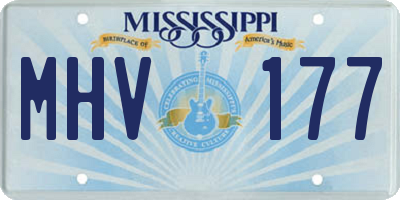 MS license plate MHV177