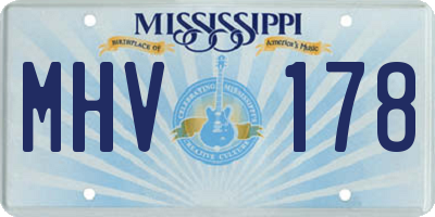 MS license plate MHV178