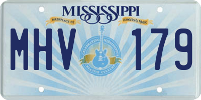 MS license plate MHV179