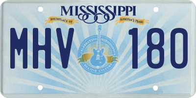 MS license plate MHV180