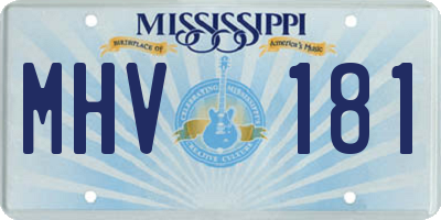 MS license plate MHV181