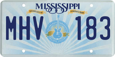 MS license plate MHV183