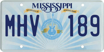 MS license plate MHV189