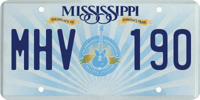 MS license plate MHV190