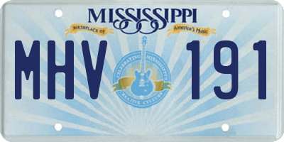 MS license plate MHV191