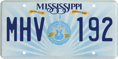 MS license plate MHV192
