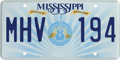 MS license plate MHV194