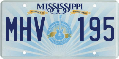 MS license plate MHV195