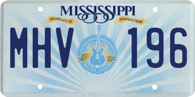 MS license plate MHV196