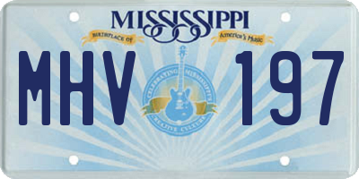 MS license plate MHV197