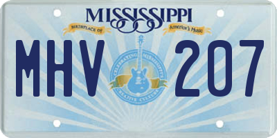 MS license plate MHV207