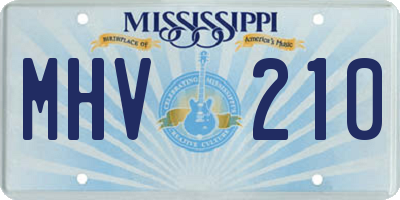 MS license plate MHV210