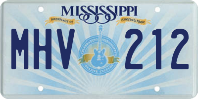 MS license plate MHV212