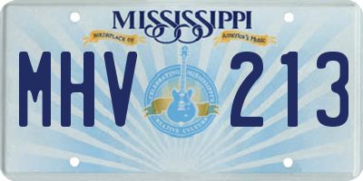 MS license plate MHV213