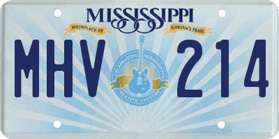 MS license plate MHV214