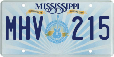 MS license plate MHV215